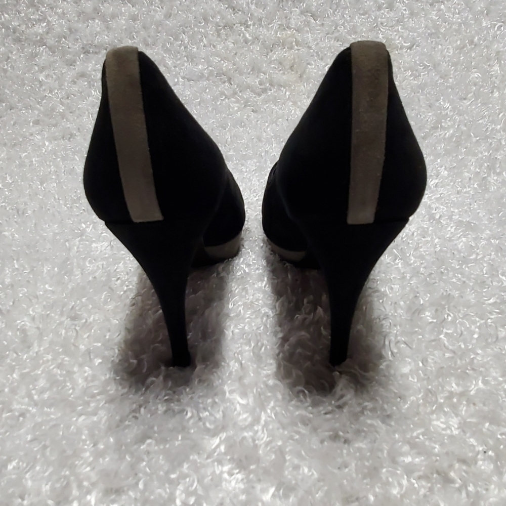 Stuart Weitzman Black & Gray Suede Platform Heels - image 6